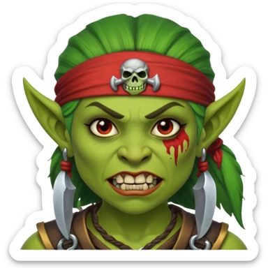 ork pirate woman long ork tooth sticker