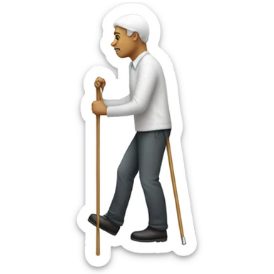 blind person walking with cane sticker