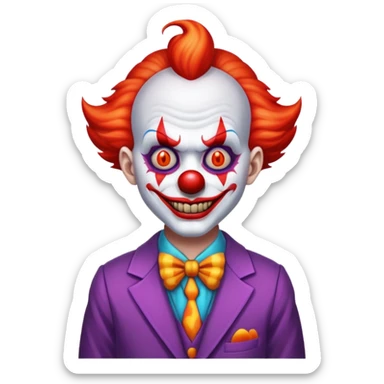demonic clown wearing a leisure suit sticker