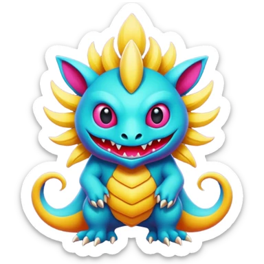 Epic complex detailed aesthetic-scenic-Fakémon-creature sticker