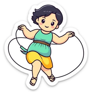 girl in a top up to her belly button twirls a lasso in her hands sticker