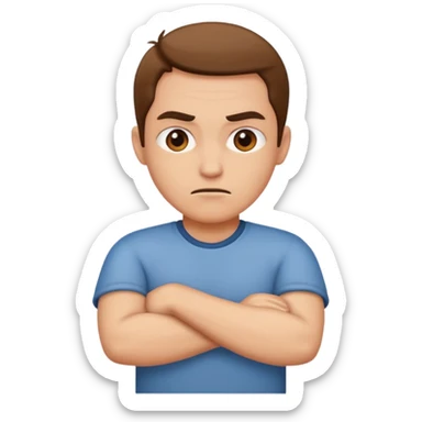 mad crossing arms sticker