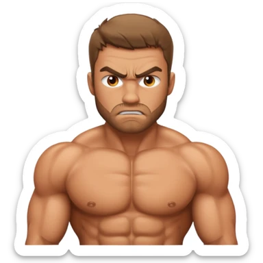 angry man with torso sticker