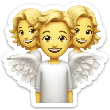 smiling-evil-face, and angel-halo sticker