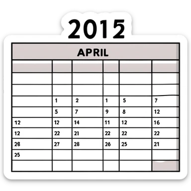 April 2025 calendar page sticker