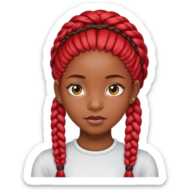 Black girl ugly with red braids sticker