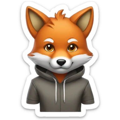 gaming Fox with a hoodie sticker