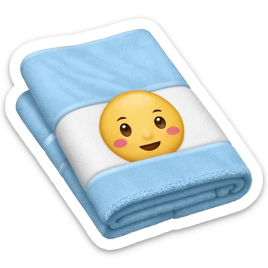 baby blue hotel room towel sticker