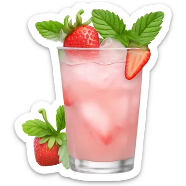 Pastel pink mojito strawberry  sticker