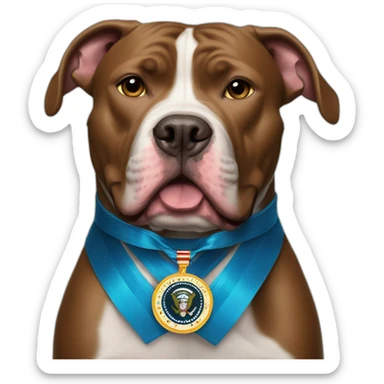 Pitbull getting medal of honor from Joe Biden sticker