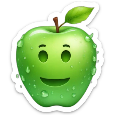 high res apple skin with water drop sticker