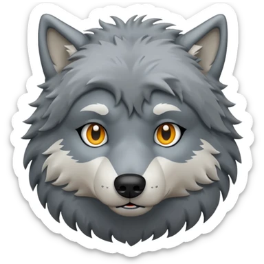 un lobo con frio sticker