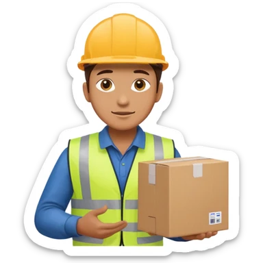 create a realistic emoji of a logistic worker in different weather situuations sticker