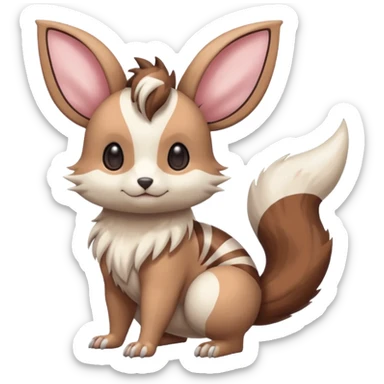 Furret-Linoone-Minccino-Eevee-fusion sticker