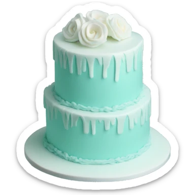 Realistic tiffany blue layered cake sticker
