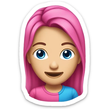 bola de color rosa sonriente con zapatos azules sticker