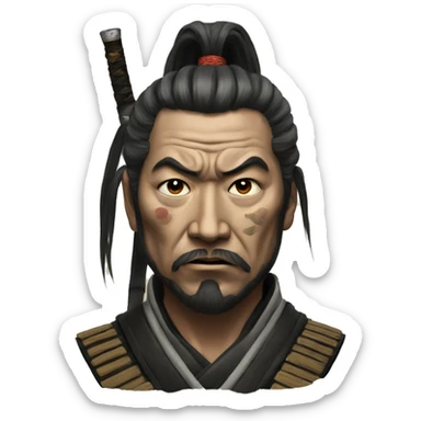 Apocalyptic Samurai Portrait sticker