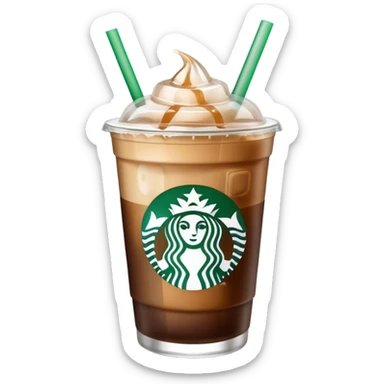 Starbuck ice coffee with ice cubes sticker