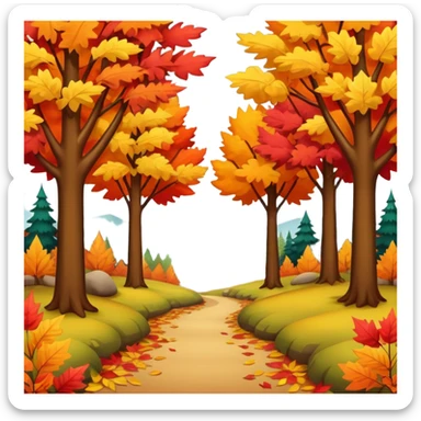 Autumn forest sticker