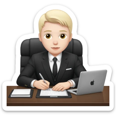 une image de 3/4 avec un recruteur à son bureau PAS DE FACE DE 3/4 sticker