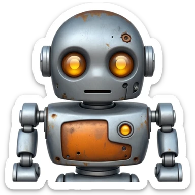 make a tired old robot emoji sticker