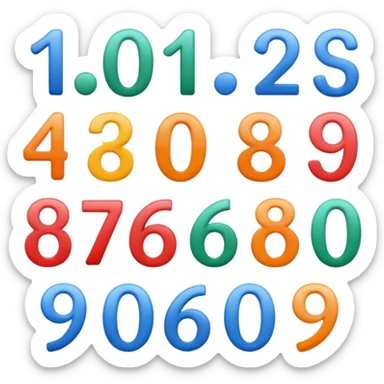 67 numbers sticker