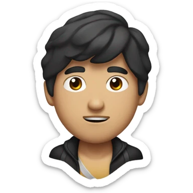 Chico coreano, boxeador con músculos el pelo negro y guapo sticker