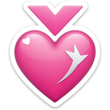 pink arrow heart sticker