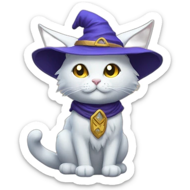 Rune wizard cat sticker