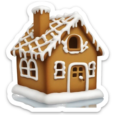 Plain gingerbread house with only white frosting sticker