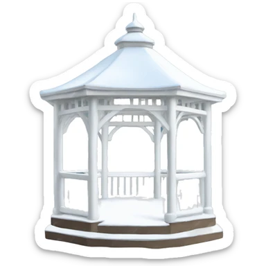 White gazebo in snow sticker