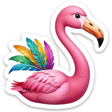  Snake flamingo sticker