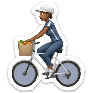 meal delivery woman on bicycle sticker