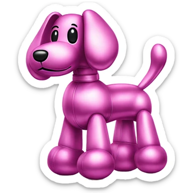 Metallic pink balloon dog no face  sticker