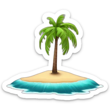 burgundy palm, on a small island sticker