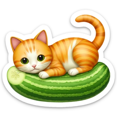 Cucumber cat sticker