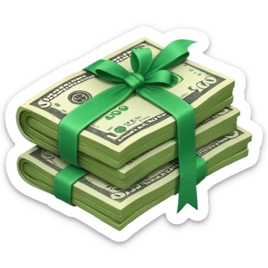 dollars paper money bundle sticker