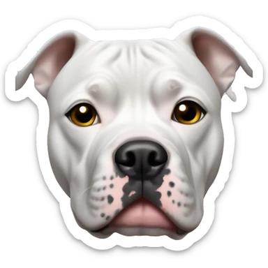 white pitbull with black spot over eye sticker