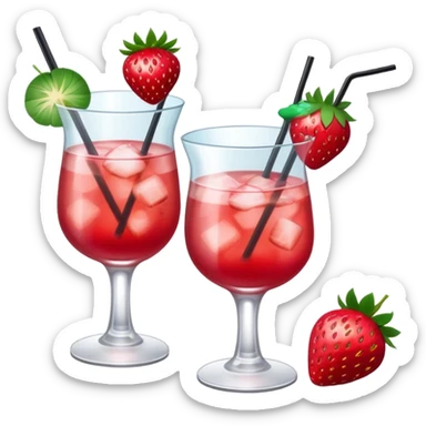 Cocktails with strawberry  sticker