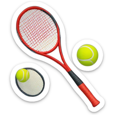 balle de tennis avec une raquette rouge sticker