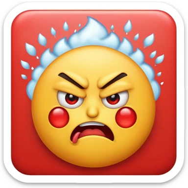 an emoji huffing and puffing sticker