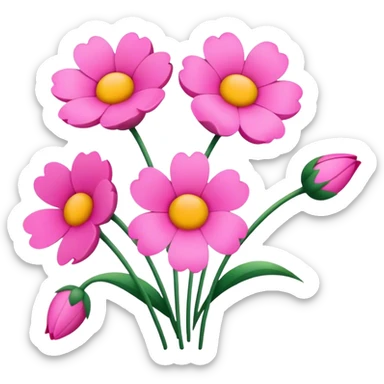 Constrution pink flowers sticker
