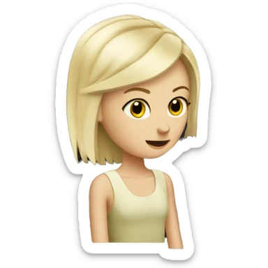  skinny slavic blonde girl playing piano sticker