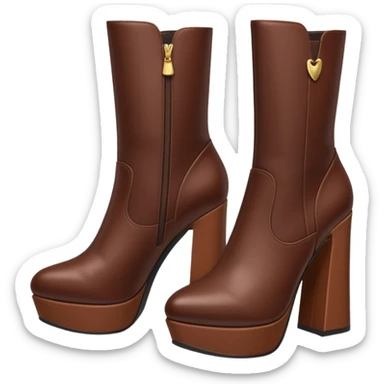 chocolate brown y2k heeled boots sticker
