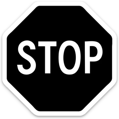 stop sign solid filled icon style pastel blue-grey color sticker