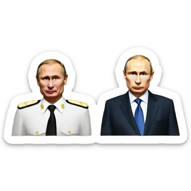 Vladimir Putin and Gerhard Schröder with cosmos sticker