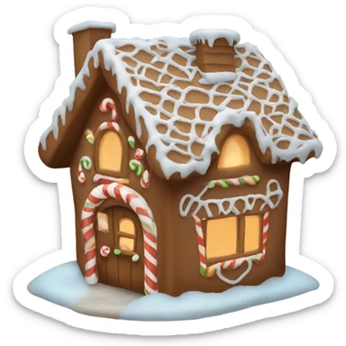 Cosy gingerbread house sticker