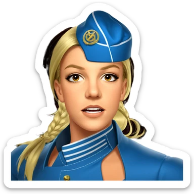 blonde girl in garrison cap sticker
