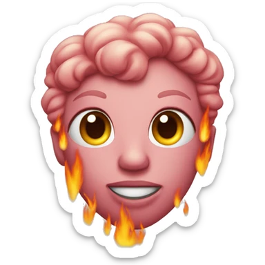 Cœur rose en feu sticker