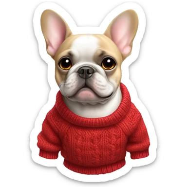 French bulldog with a sweater  sticker